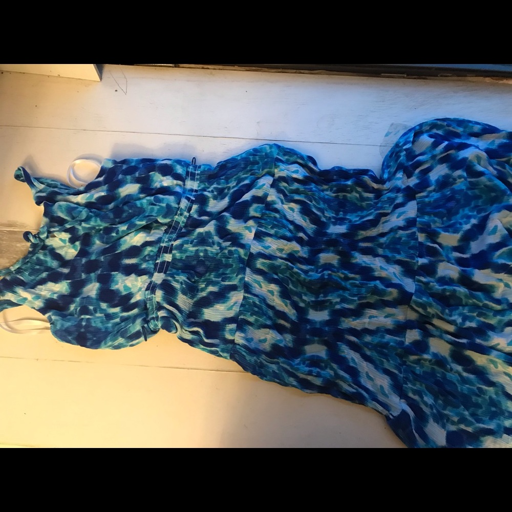 Blue and white tie die dress